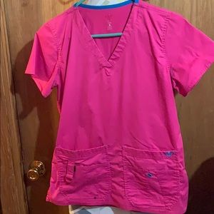 Hot pink/aqua accent Med Couture scrubs